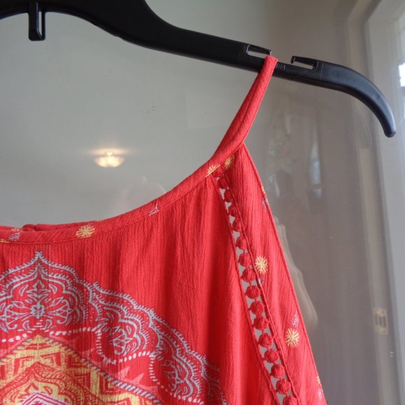 Mudd high neck pattern jumpsuit boho print lightweight 2X junior - Picture 7 of 16